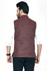Stylish Poly Khadi light brown sleeveless Jacket – Handwoven Elegance for All Seasons Stylish Poly Khadi light brown sleeveless Jacket – Handwoven Elegance for All Seasons