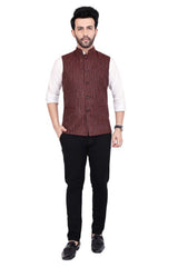Stylish Poly Khadi light brown sleeveless Jacket – Handwoven Elegance for All Seasons Stylish Poly Khadi light brown sleeveless Jacket – Handwoven Elegance for All Seasons