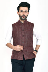 Stylish Poly Khadi light brown sleeveless Jacket – Handwoven Elegance for All Seasons Stylish Poly Khadi light brown sleeveless Jacket – Handwoven Elegance for All Seasons