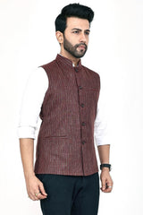 Stylish Poly Khadi light brown sleeveless Jacket – Handwoven Elegance for All Seasons Stylish Poly Khadi light brown sleeveless Jacket – Handwoven Elegance for All Seasons
