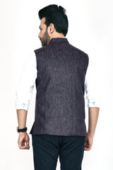 Stylish Poly Khadi black sleeveless Jacket – Handwoven Elegance for All Seasons Stylish Poly Khadi black sleeveless Jacket – Handwoven Elegance for All Seasons