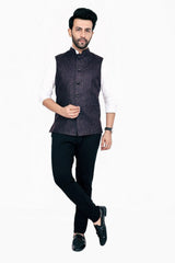 Stylish Poly Khadi black sleeveless Jacket – Handwoven Elegance for All Seasons Stylish Poly Khadi black sleeveless Jacket – Handwoven Elegance for All Seasons