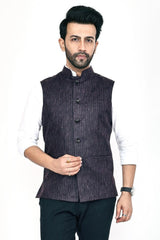 Stylish Poly Khadi black sleeveless Jacket – Handwoven Elegance for All Seasons Stylish Poly Khadi black sleeveless Jacket – Handwoven Elegance for All Seasons