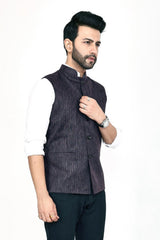 Stylish Poly Khadi black sleeveless Jacket – Handwoven Elegance for All Seasons Stylish Poly Khadi black sleeveless Jacket – Handwoven Elegance for All Seasons