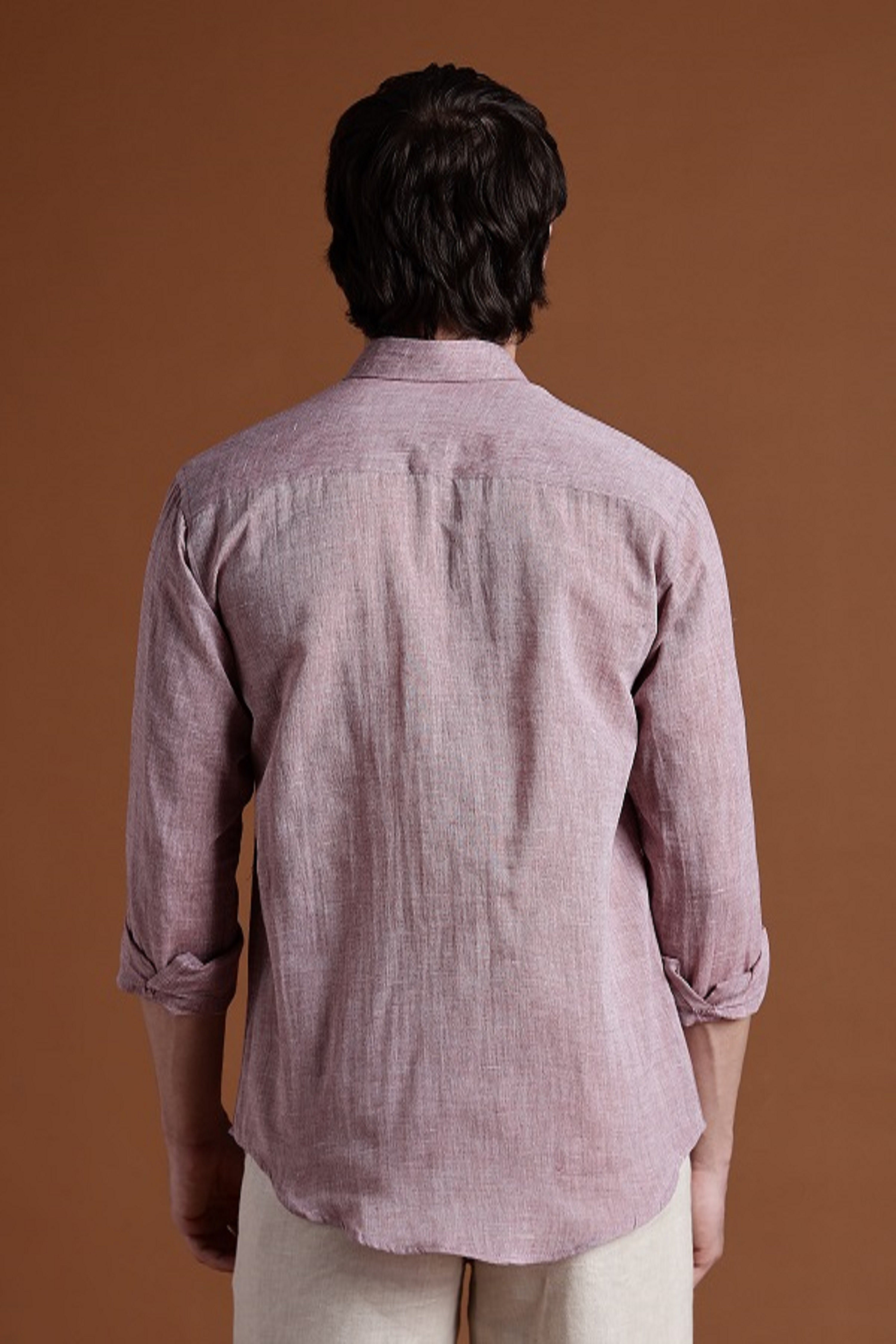 40s Single Thread Light Brown Khadi Shirt – Handspun & Handwoven 100% Pure Cotton | Lightweight, Natural Comfort, Traditional Craft Meets Modern Style
