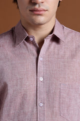 40s Single Thread Light Brown Khadi Shirt – Handspun & Handwoven 100% Pure Cotton | Lightweight, Natural Comfort, Traditional Craft Meets Modern Style