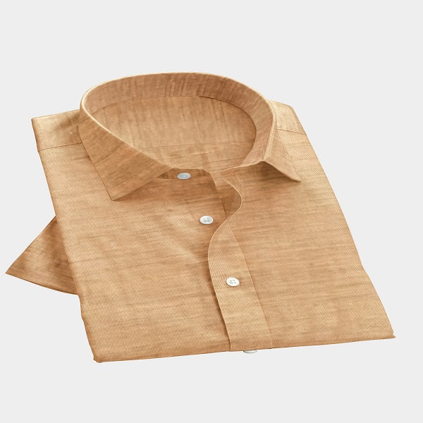 40s ST Pure Khadi Mushroom Brown Formal Shirt-809