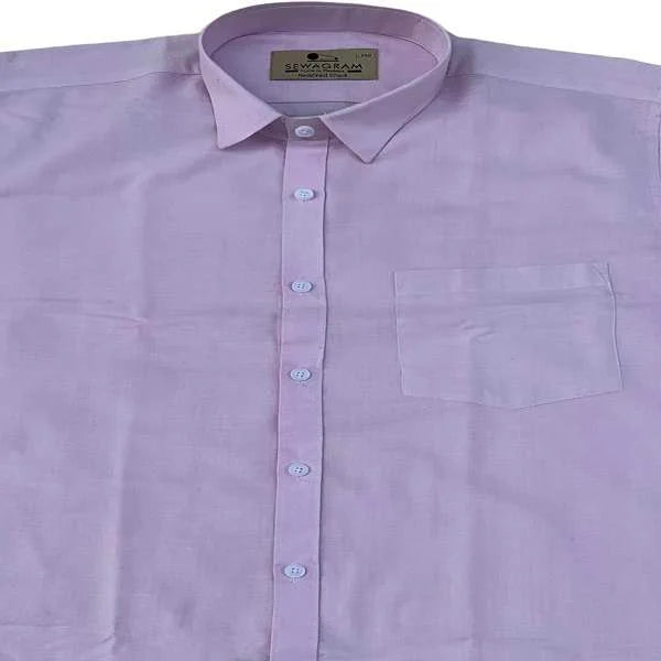 60s DT Muslin Khadi Light Purple Formal Shirt-822