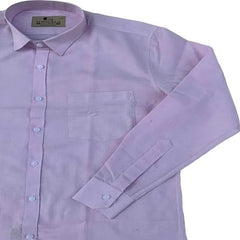 60s DT Muslin Khadi Light Purple Formal Shirt-822