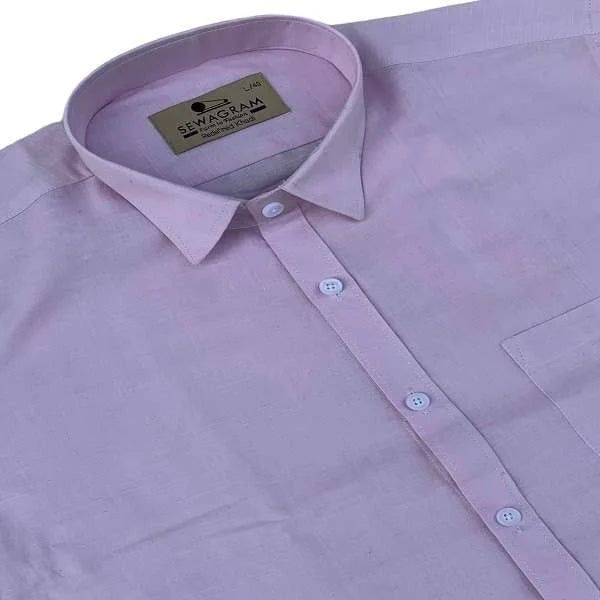 60s DT Muslin Khadi Light Purple Formal Shirt-822