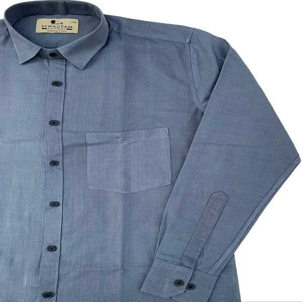 60s DT Muslin Khadi Dark Grey Formal Shirt-824