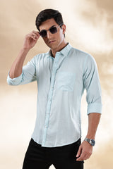 Muslin Khadi Shirt For Men | Full Sleeve Mens Khadi Shirt | Regular Fit Khadi Casual Solid Shirt | Regular Collar Khadi Shirt | Mens Formal Shirt | Sky Blue