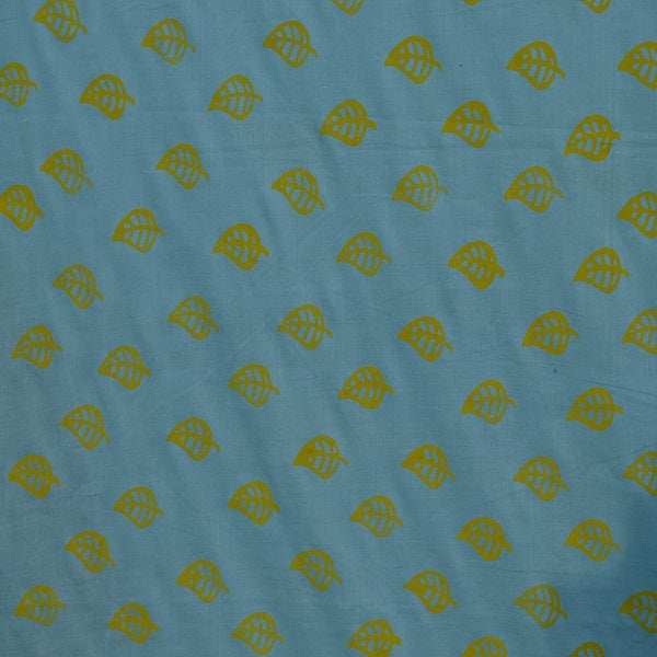 Muslin Khadi Leaf Printed Fabric