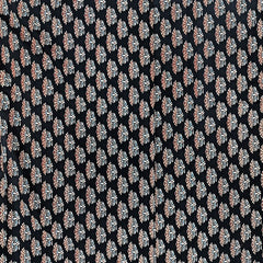 Traditional Handloom Cotton Fabric Black Colour with Ajrak Handprint – 44” Width | Perfect for Ladies’ Wear & Occasions