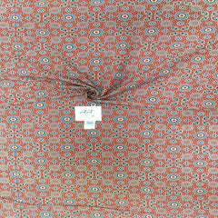 Traditional Handloom Cotton Fabric Light Red with Ajrak Handprint – 44” Width | Perfect for Ladies’ Wear & Occasions