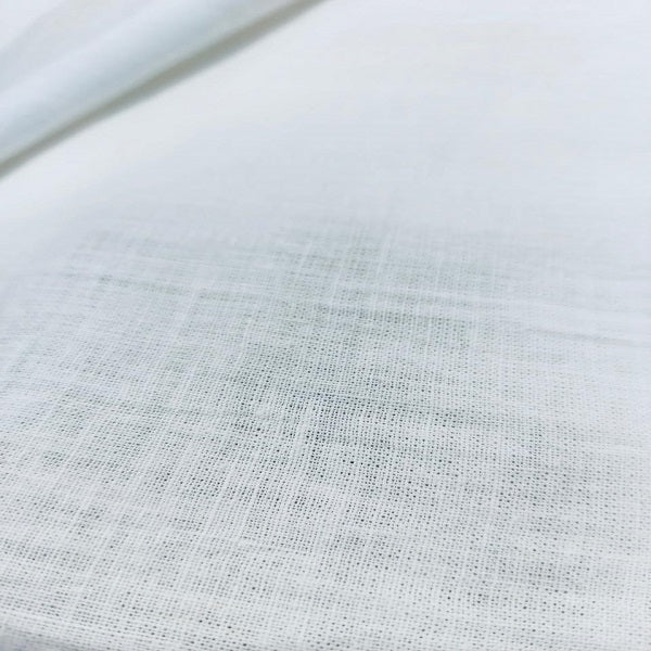 32/56s Fine Handspun & Handwoven White Khadi Fabric – 100% Cotton | Single-Thread Plain Weave for Men & Women’s Garments